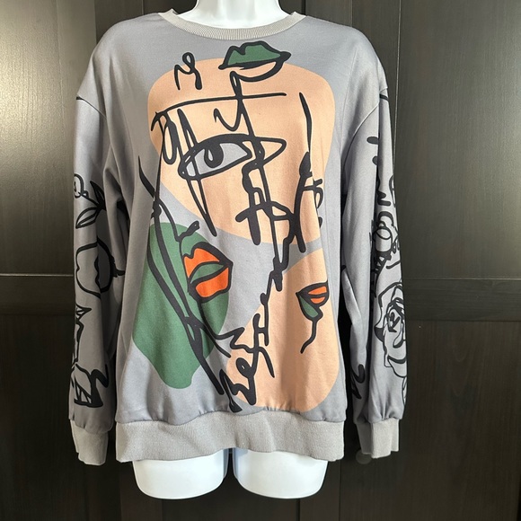 Figure Graphic Drop Shoulder Sweatshirt - Picture 1 of 2